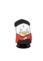 a cartoon duck with the number 2 on its face