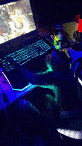 a person is playing a video game on their laptop