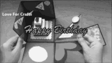 Black And White Happy B Irthday GIF - Black And White Happy B Irthday Birthday Card GIFs