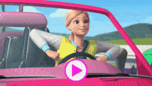 Pink Car Driving GIF