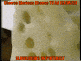 a close up of a slice of cheese with the words cheese glorious cheese tv ad slowed slowlicious on pinterest