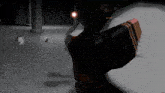 a computer generated image of a person with a red light behind them