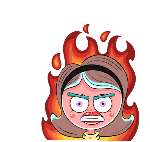 Angry Fire Sticker - Angry Fire Mad Stickers