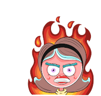 Angry Fire Sticker - Angry Fire Mad Stickers