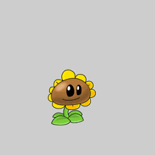 a cartoon drawing of a sunflower with a red roof