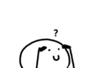 a black and white drawing of a cartoon character with a question mark on his head .