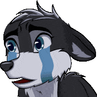 Cry Wolfie Sad Sticker - Cry Wolfie Sad Crying Stickers