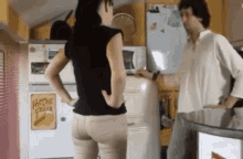 Man And Woman And Refrigerator Refrigerator GIF