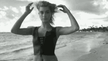 hailey baldwin beach pose model