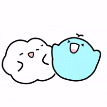 blue bird white cloud friends laughing together lol