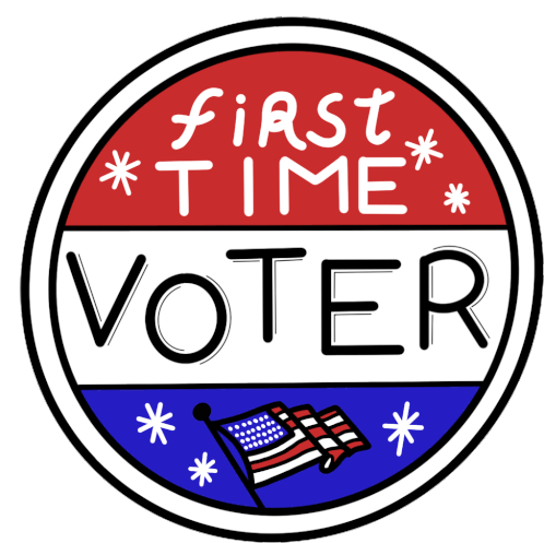 First Time Voter First Time Voter Pin Sticker - First Time Voter First Time Voter Pin I Voted Stickers