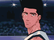 a close up of a basketball player 's face with a tear running down his cheek