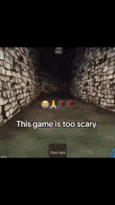a screenshot of a video game with the words this game is too scary