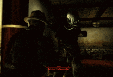 a screenshot of a video game shows a ghost called geisterfallensteller
