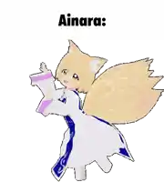 a drawing of a cat with the words ainara written above it