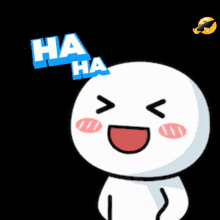 a cartoon character with the word haa written above it