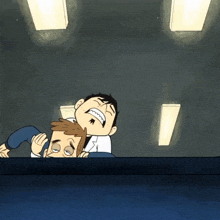 a cartoon of a man yawning with his mouth wide open