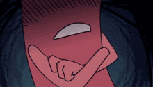 a cartoon drawing of a person with their hand on their face