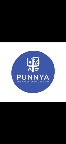 a blue circle with the words punnya the experiential school on it