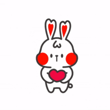 white rabbit heart love loving