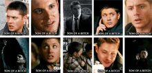 a collage of images of a man with the words son of a bitch