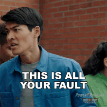 This Is All Your Fault Dino Fury Blue Ranger GIF - This Is All Your Fault Dino Fury Blue Ranger Ollie Akana GIFs