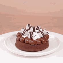 a chocolate cake with oreos on top of it