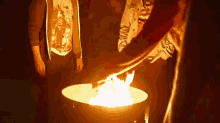 :) GIF - Fire Dancing Around The Campfire Friends GIFs