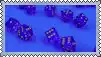 a bunch of blue dice on a blue background
