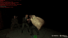 a man kissing another man on the cheek in a video game that says minimal on the bottom