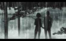 Couple Rain Anime GIF
