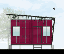 design architecture changing color container bird