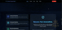 a screenshot of a website that says secure fair and innovative