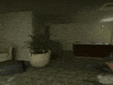 a woman with glasses is holding a shotgun in a dark room