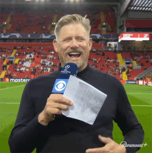 Laughing Peter Schmeichel GIF - Laughing Peter Schmeichel Uefa Champions League GIFs
