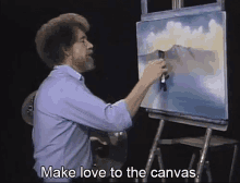 Make Love To The Canvas GIF - Bobross Art Makelove GIFs