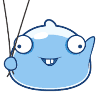 a cartoon character holding a balloon that says ok