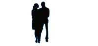 a silhouette of a man and a woman with the words you 're the better half of me below them
