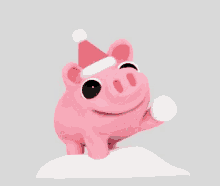 Rosa The Pig Snowball GIF - Rosa The Pig Snowball Snow GIFs