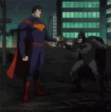 superman versus batman kick fight push