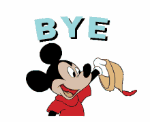 mickey mouse bye waving smiling