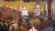 a painting is being painted with the words made in animatica on the bottom