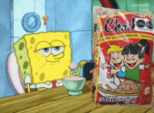 Chachitos Bob Esponja GIF - Chachitos Bob Esponja Cereal GIFs