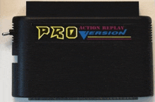 a black action replay pro version cartridge
