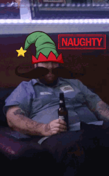 naughty xmas elf creepy beer