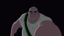 a cartoon of a man with a green liquid dripping from his mouth