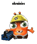 a cartoon character wearing a hard hat is holding a blue toolbox .