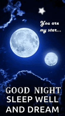 You Are My Star Moon GIF - You Are My Star Moon Good Night GIFs