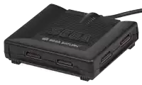 a sega saturn video game console with two ports