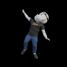 a cartoon character is wearing a zhot shirt
